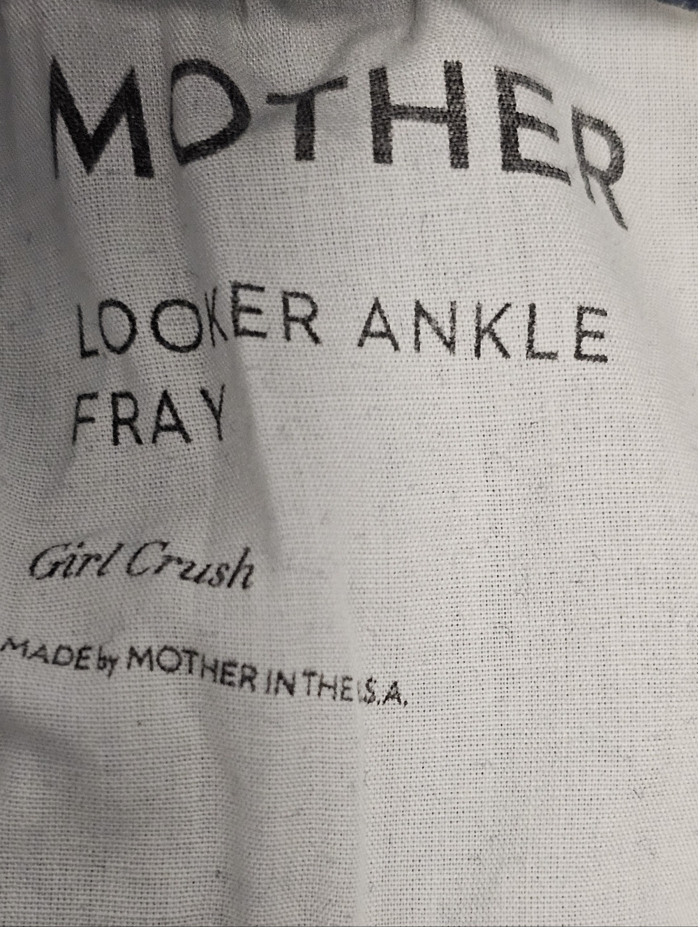 MOTHER Looker Ankle Fray Mid Rise Skinny Girl Crush Blue Jeans 26 Preowned - Picture 8 of 11